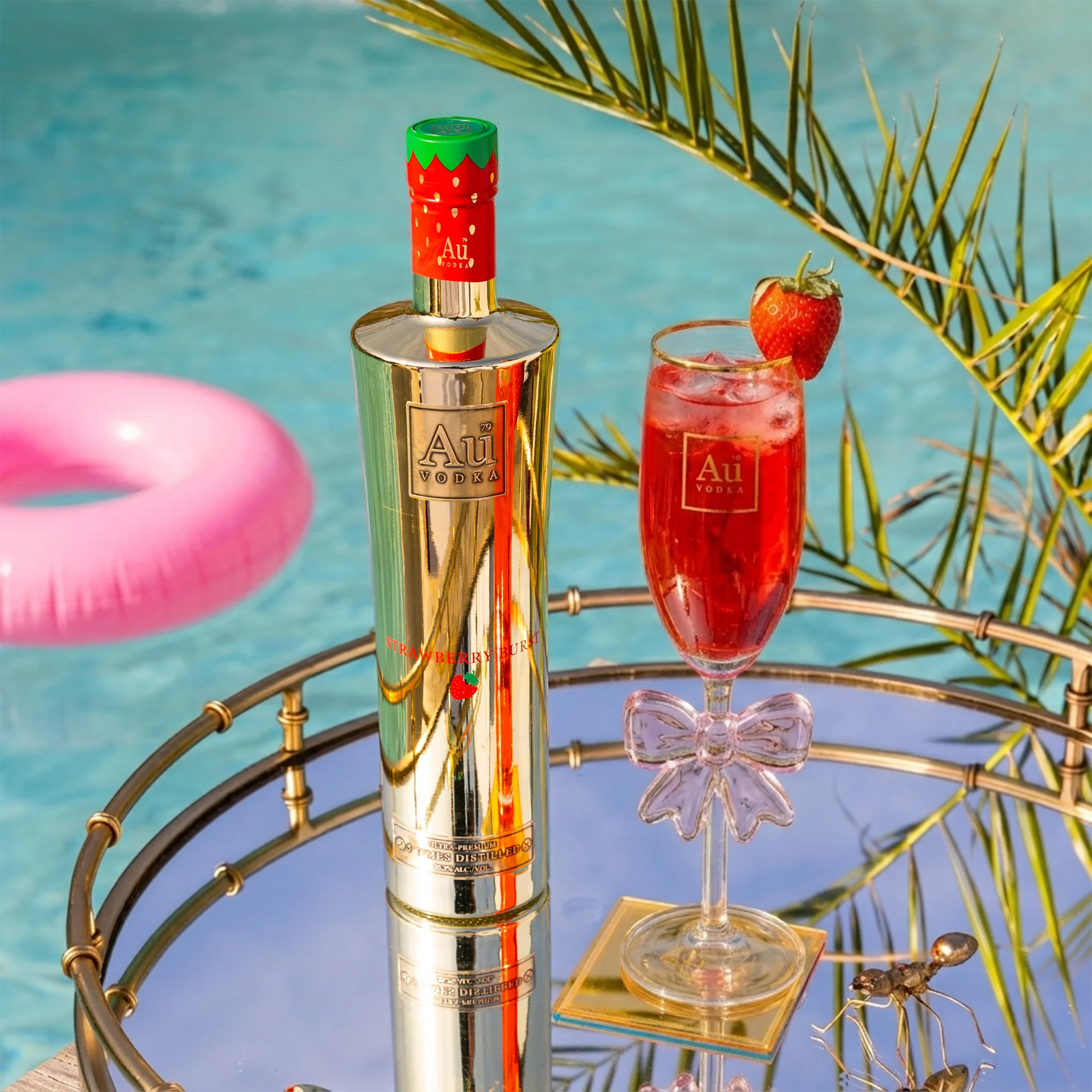 Au Vodka 70cl & Ribbon Glass